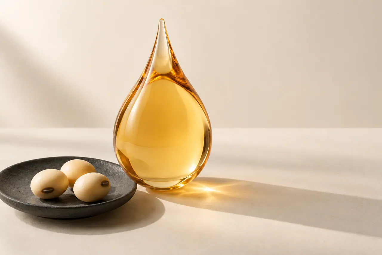 قطره و دانه سویا در تصویر مفهومی روغن سویا